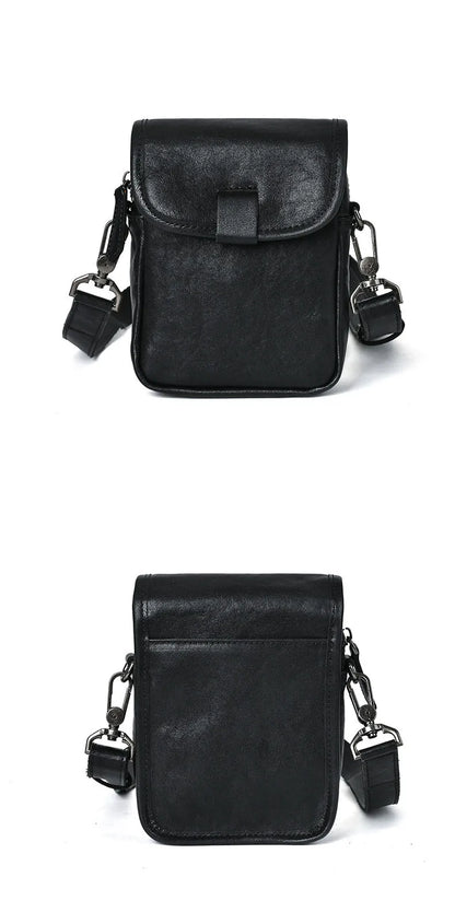 Unisex Vintage Genuine Leather Small Crossbody Bag
