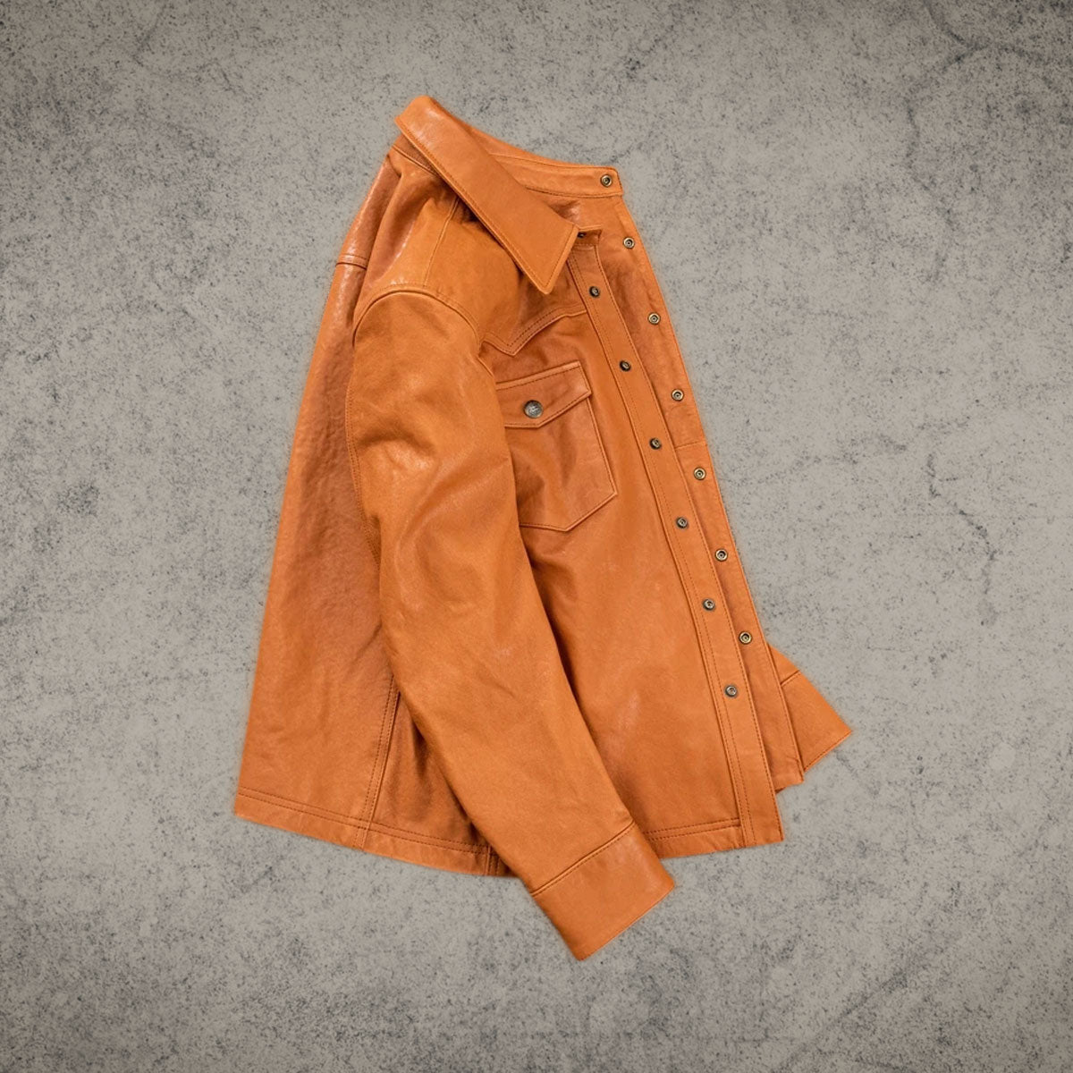 Vintage Brown Leather Jacket Shirt