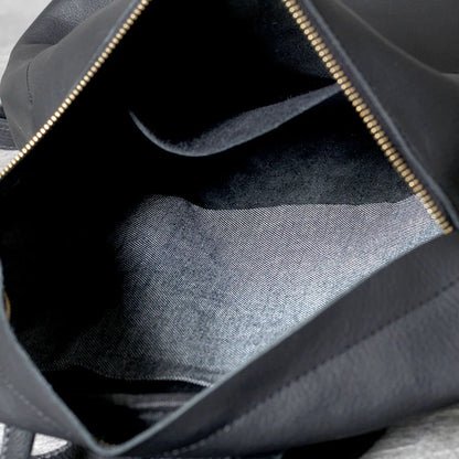 Unisex Black Leather Luxury Work Backpack