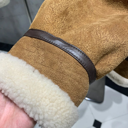 Womens Fur Lined Leather Hooded Jacket