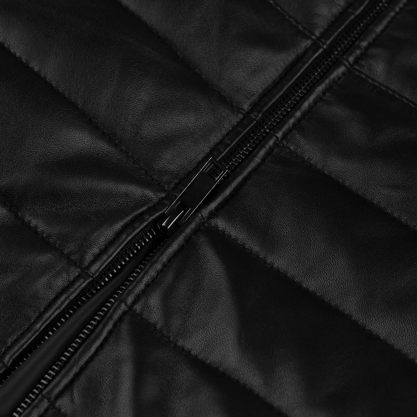 Mens Black Down Leather Jacket