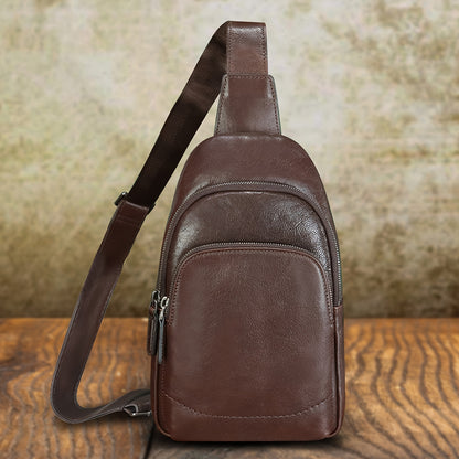 Classic Unisex Leather Sling Bags - Mini Messenger
