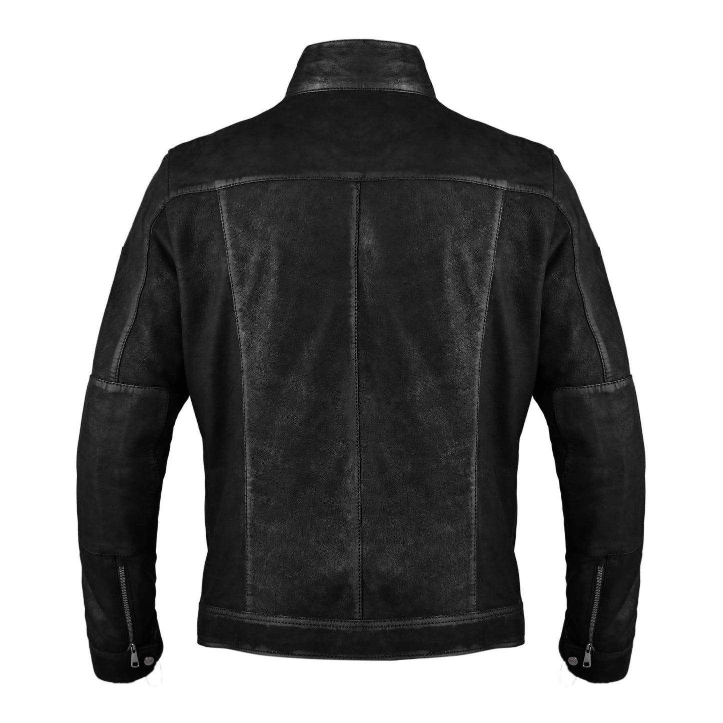 Mens Trucker Black Suede Leather Jacket
