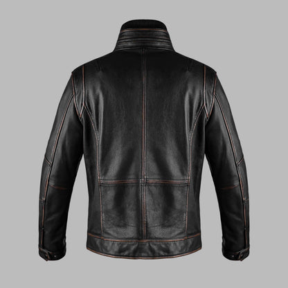 Retro Distressed Long Jacket for Men