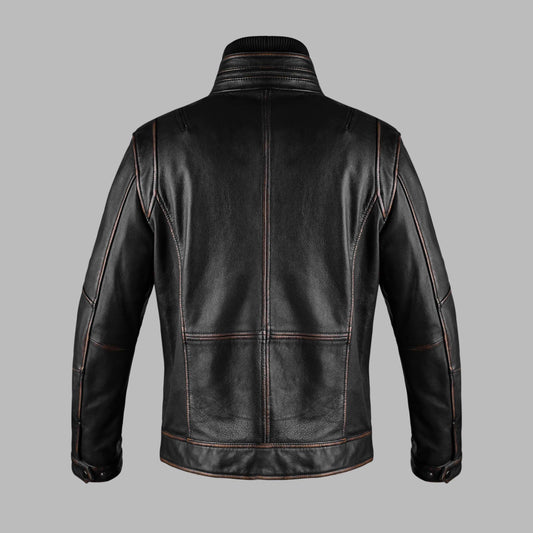 Retro Distressed Long Jacket for Men