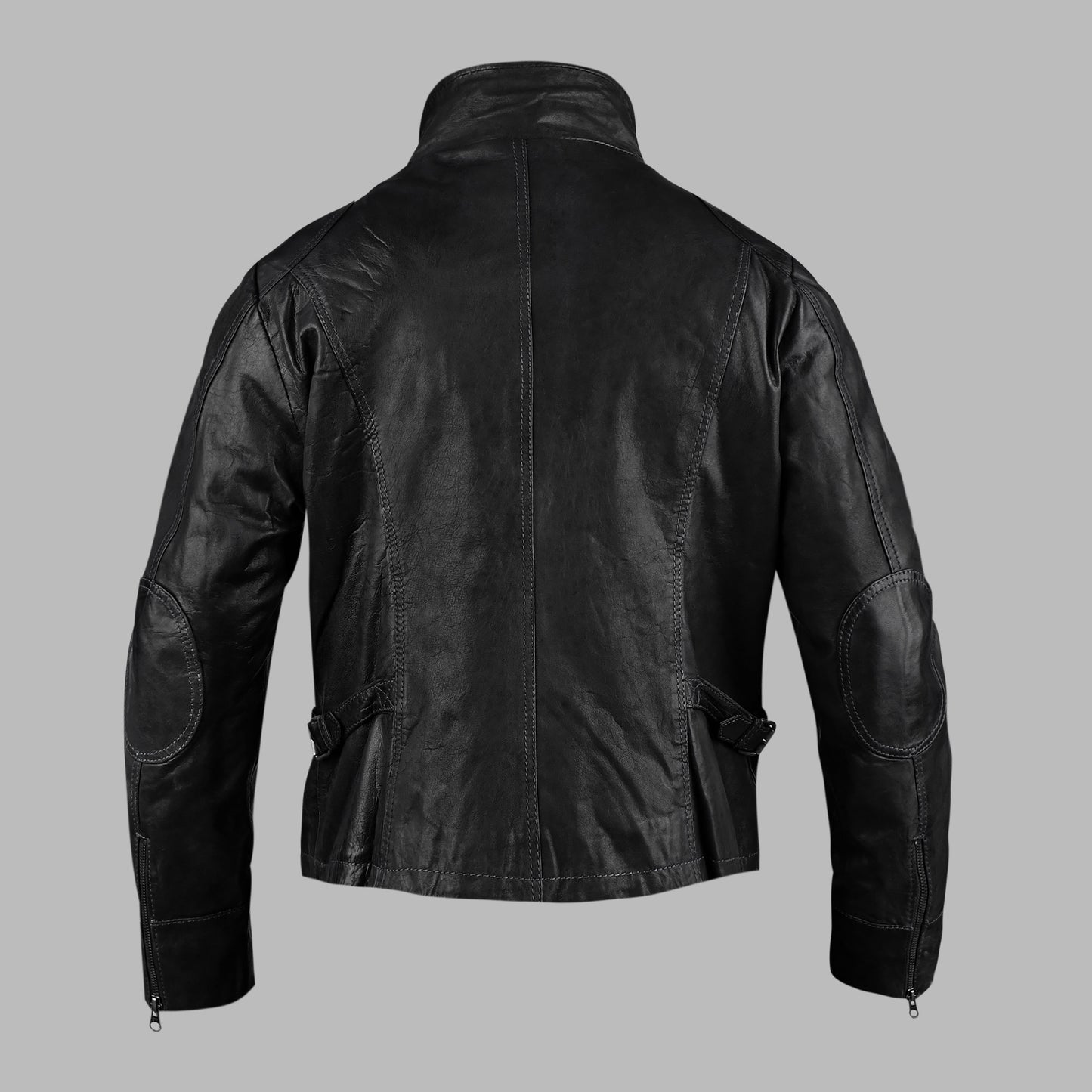 Black Real Leather Biker Jacket