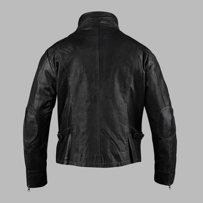 Black Real Leather Biker Jacket