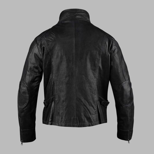 Black Real Leather Biker Jacket