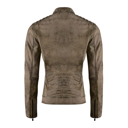Women Retro Style Biker Leather Jacket