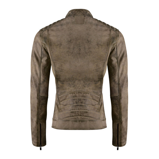 Women Retro Style Biker Leather Jacket