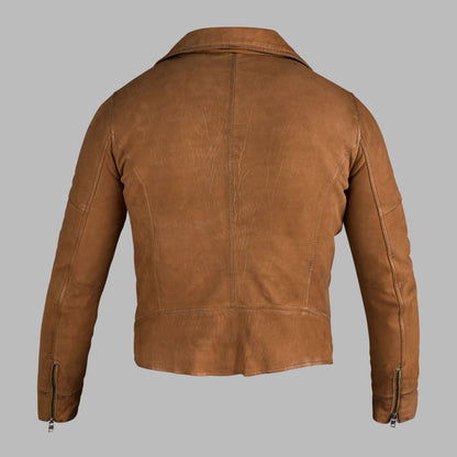 Light Tan Leather Jacket - Biker Jacket For Mens