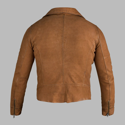 Light Tan Leather Jacket - Biker Jacket For Mens