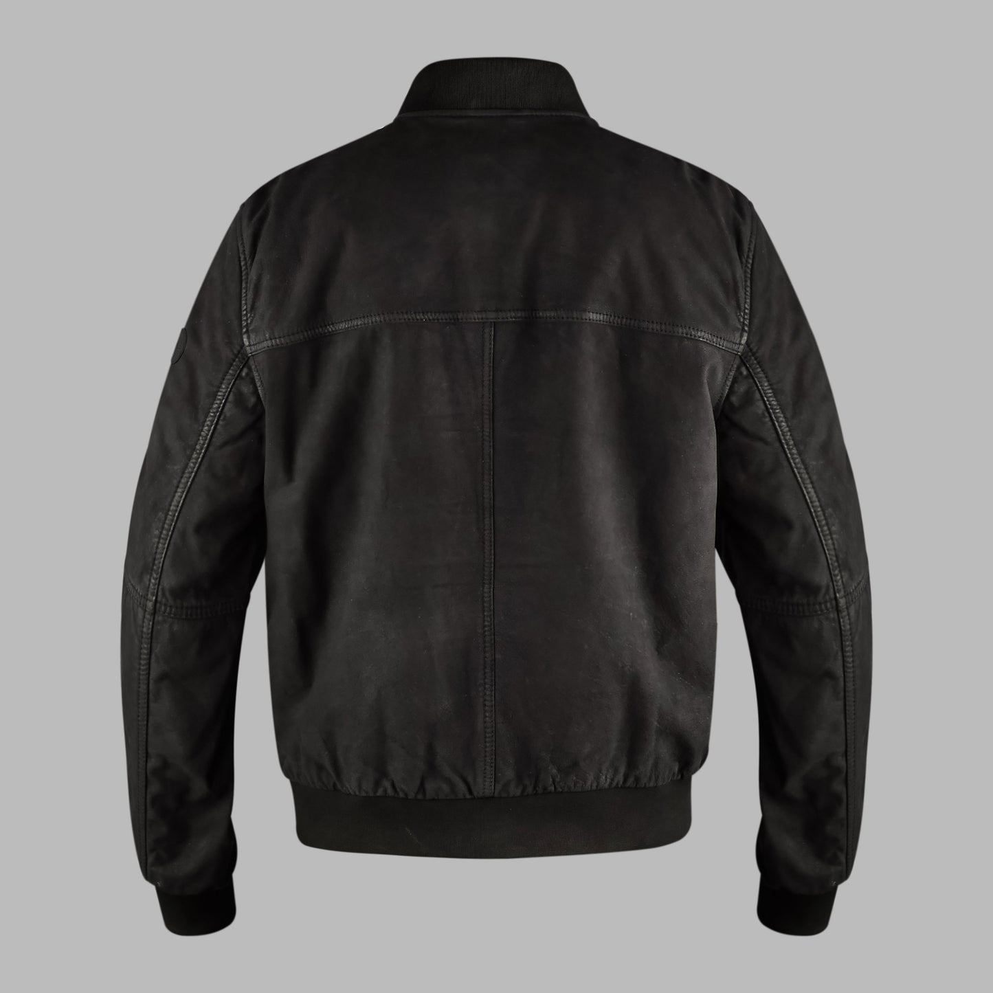 Black Suede Bomber Leather Jacket