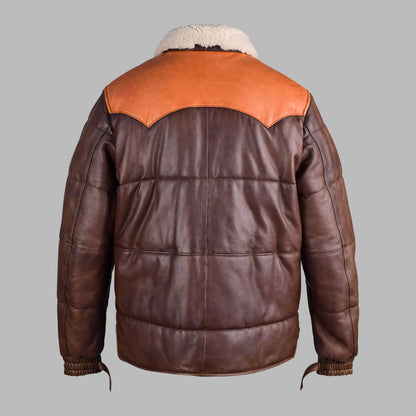 Aviator Leather Jacket Brown For Men