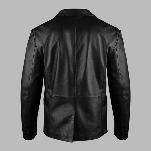 Black Leather Blazer For Women