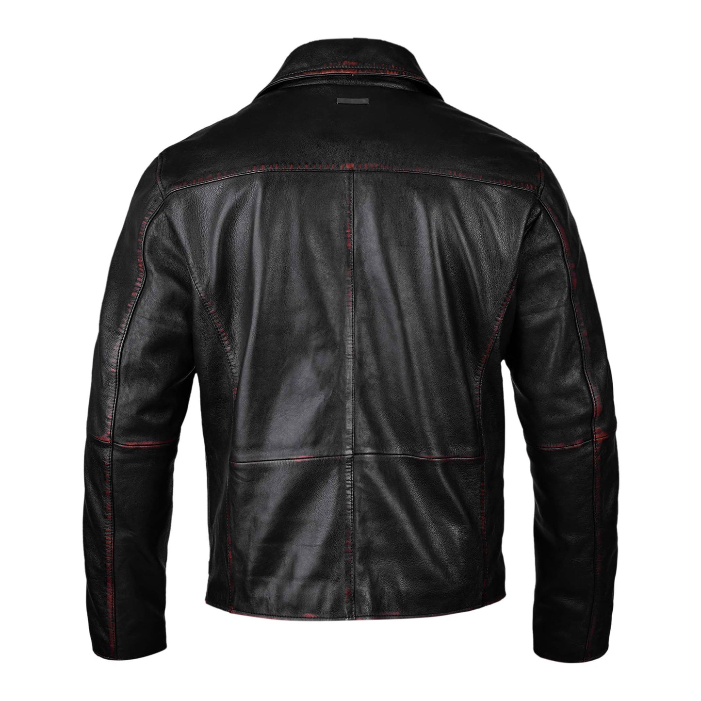 Waxed Biker Leather Jacket For Mens