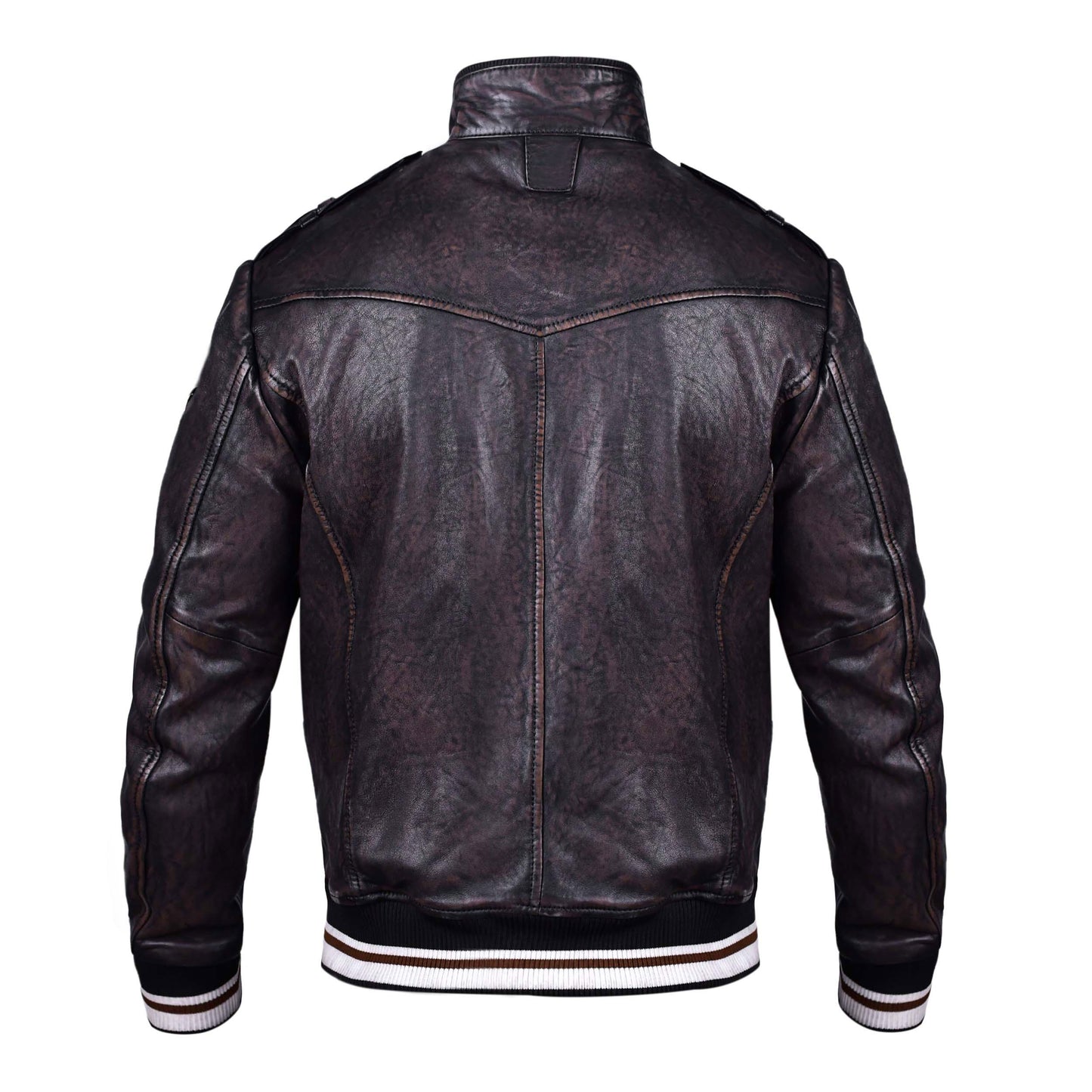 Mens Aviator Bomber Leather Jacket