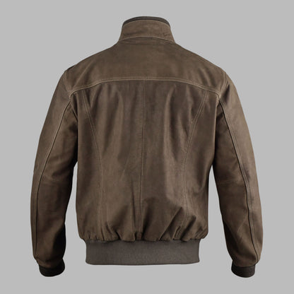 Brown Suede Leather Jacket For Men