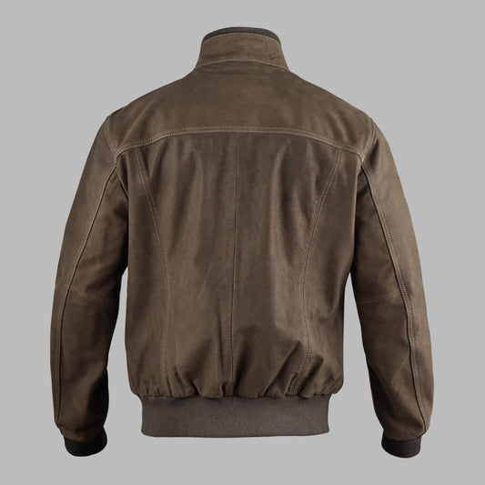 Brown Suede Leather Jacket For Men
