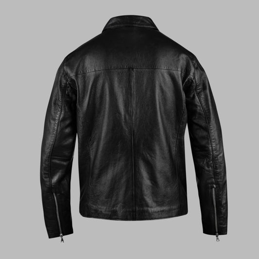 Classic Black Leather Shirt For Men