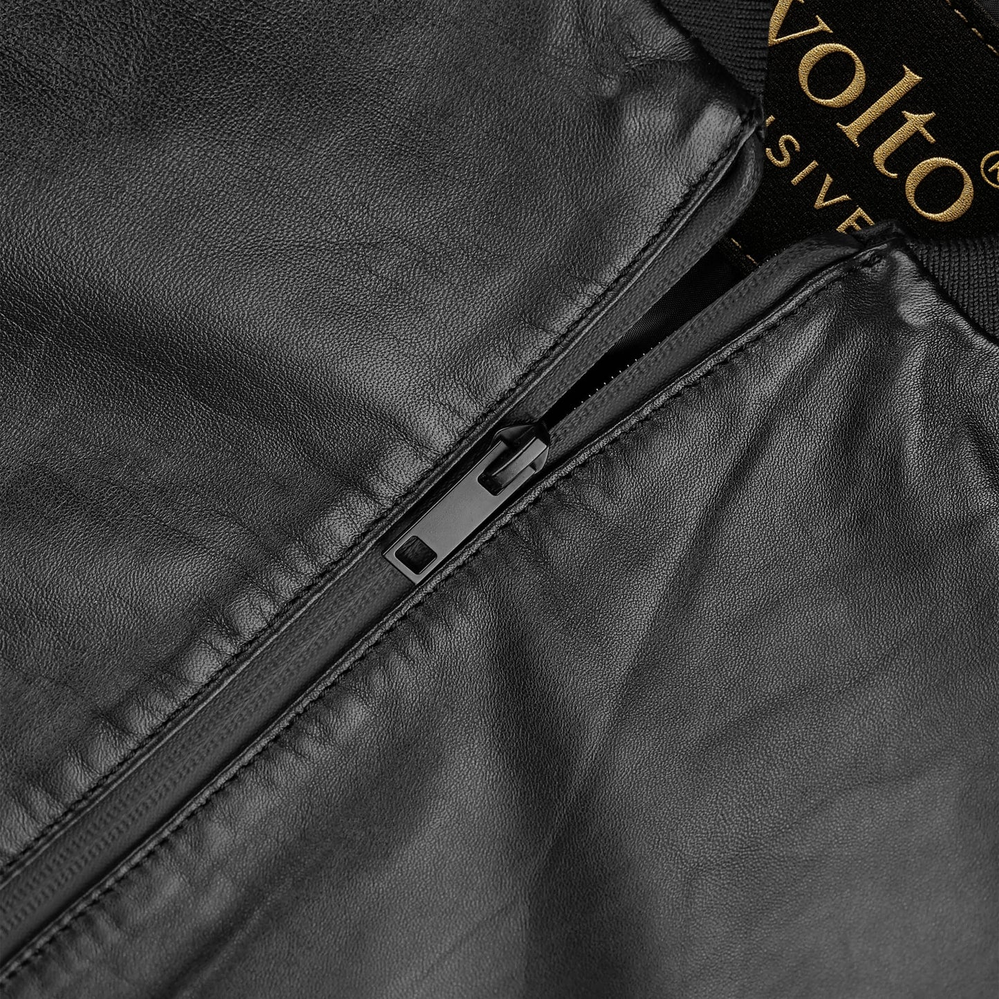 Bomber Black Leather Jacket for Men