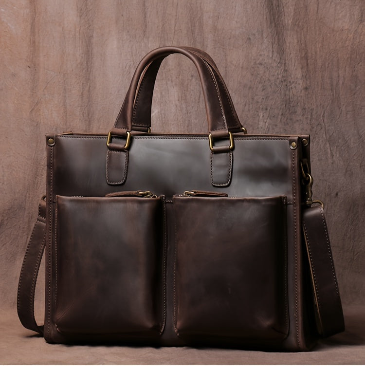 Vintage Top Layer Mens Leather Office Bag