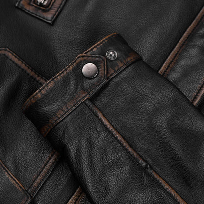 Retro Distressed Long Jacket for Men