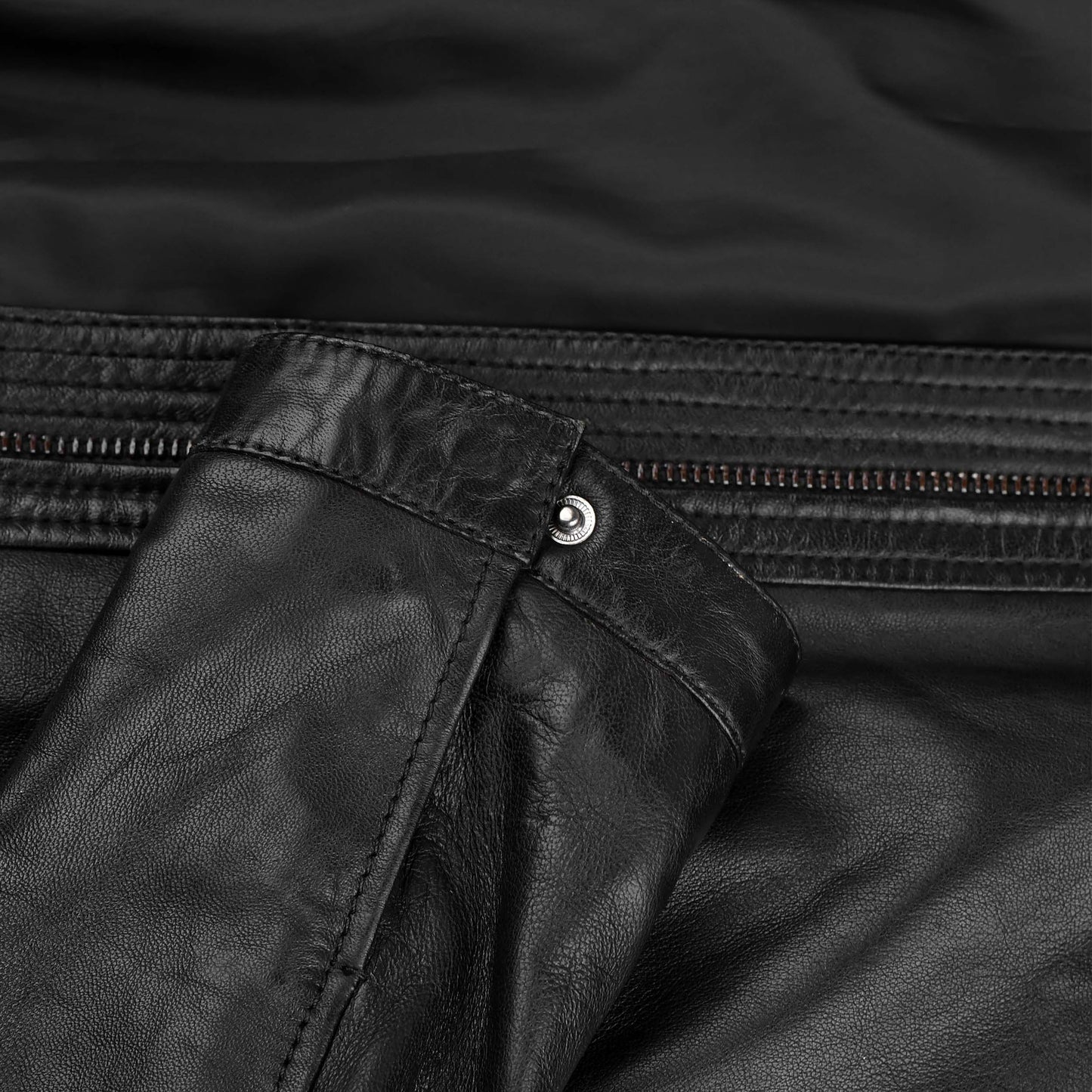 Classic Black Biker Leather Jacket For Womens
