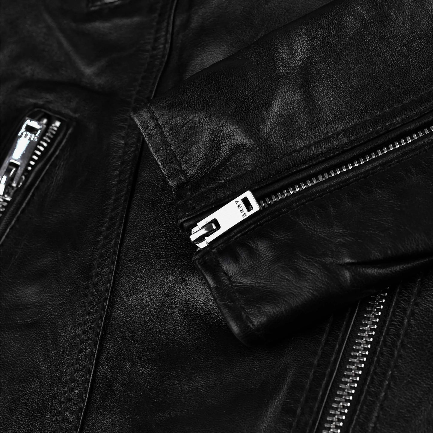 Womens Black Leather Motorcycle Riding Jacket