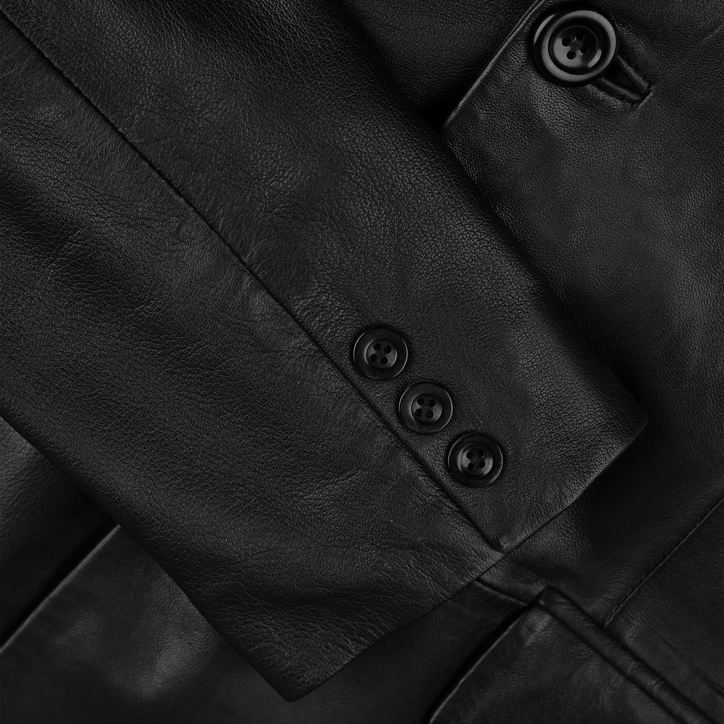 Black Leather Blazer For Mens