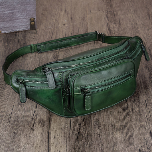 Vintage Leather Waist Bag For Mens And Women