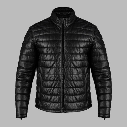 Undercover Black Puffer Leather Jacket