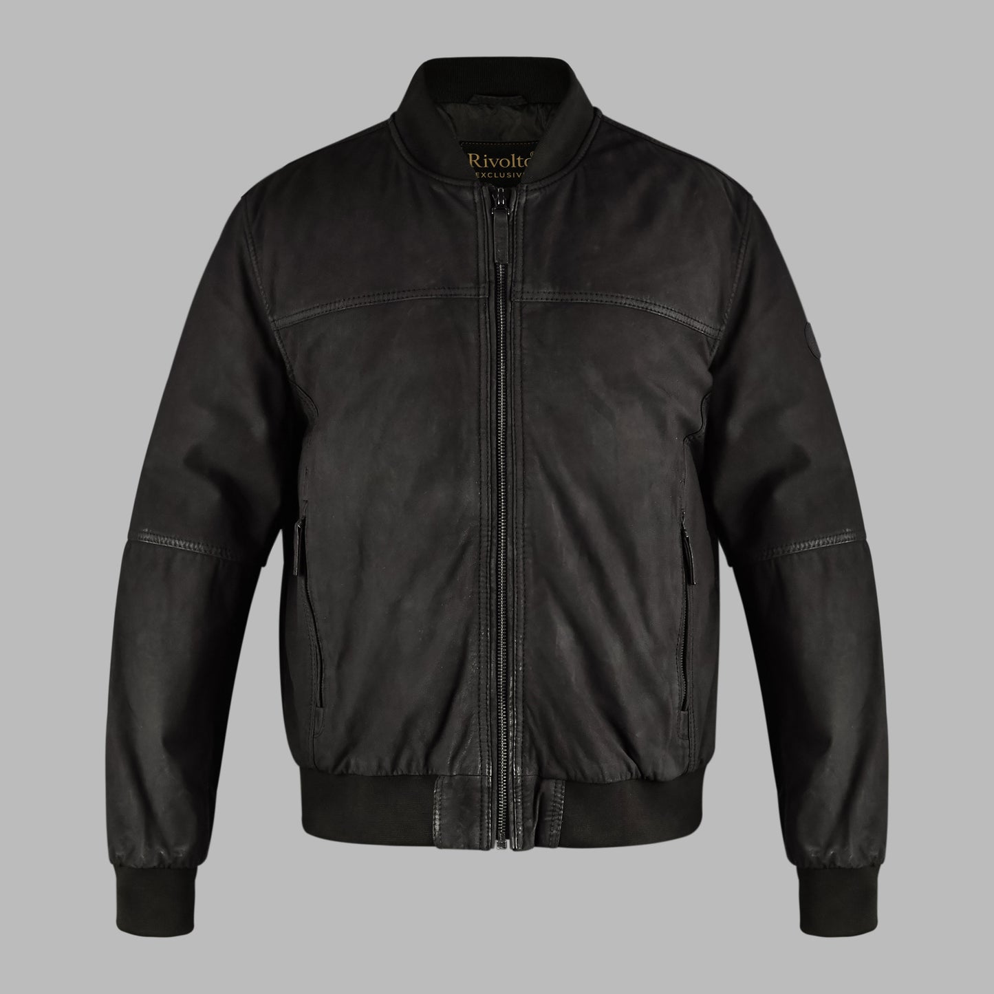 Black Suede Bomber Leather Jacket