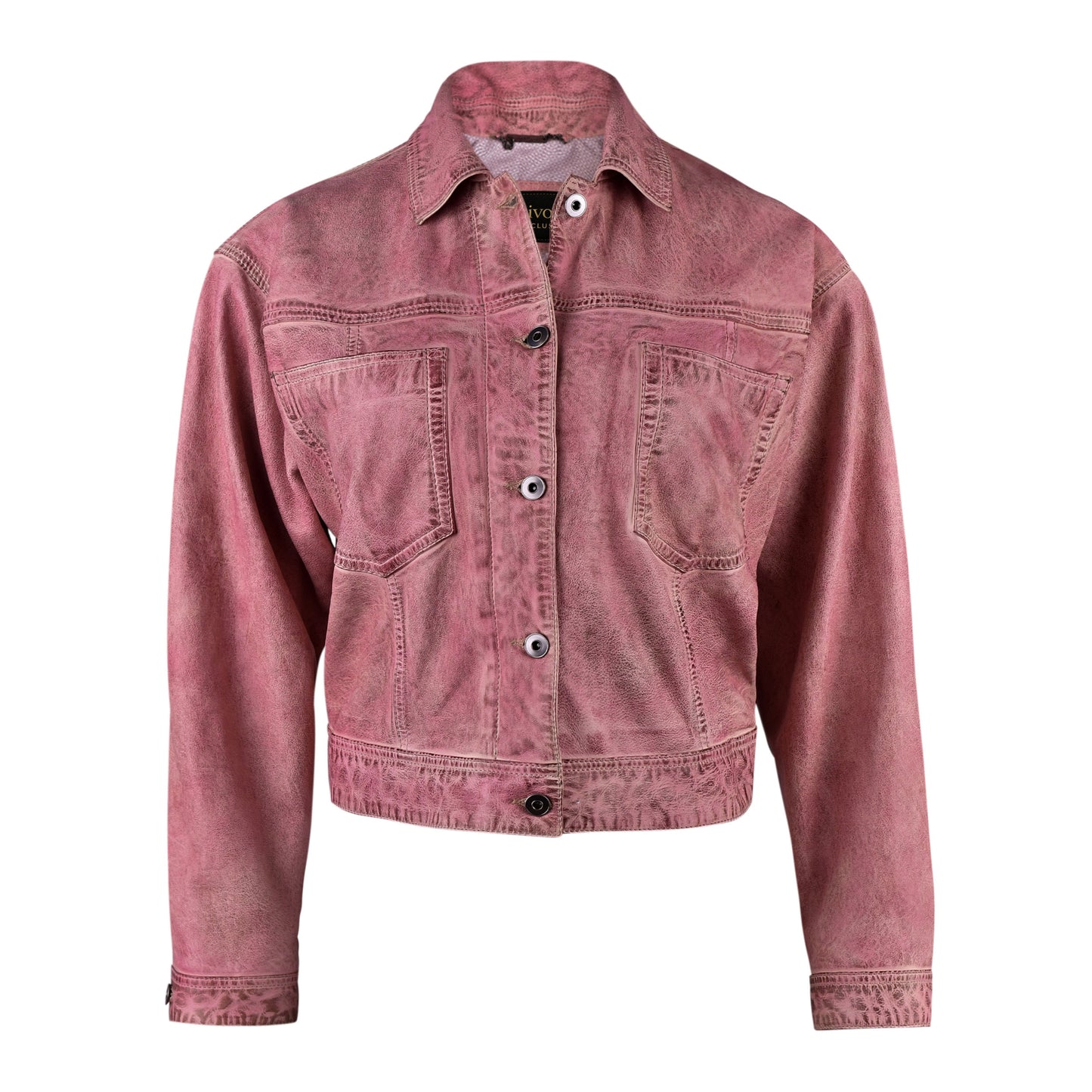 Waxed Purple Fashion Leather Jacket For Womens