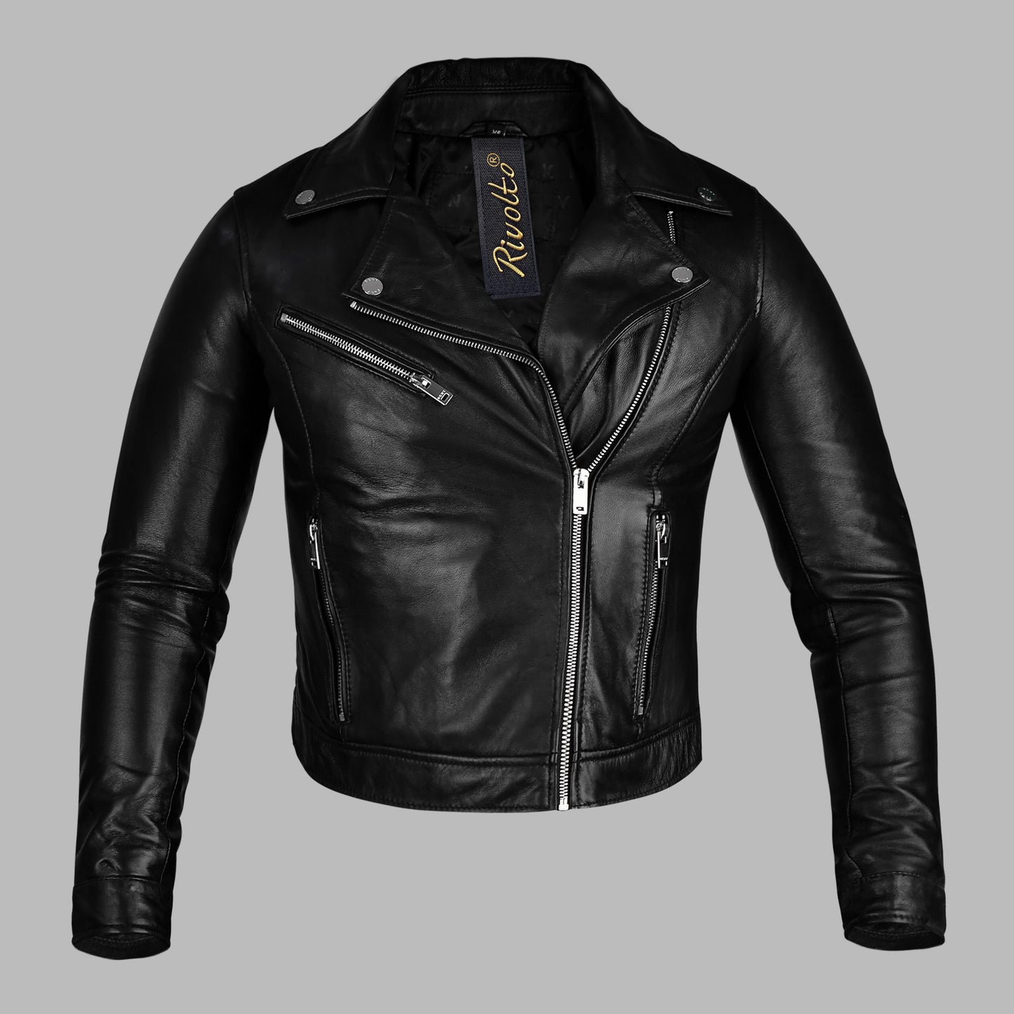 Black Leather Motorcycle Jacket For Men