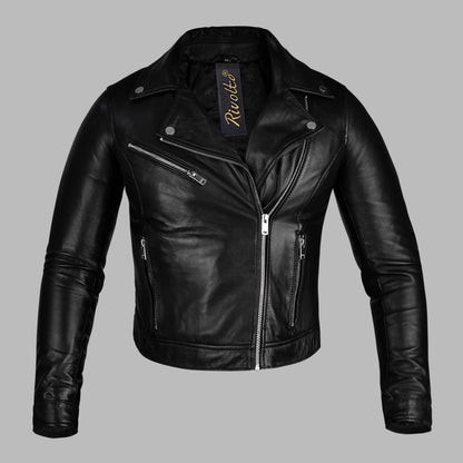 Black Leather Motorcycle Jacket For Men