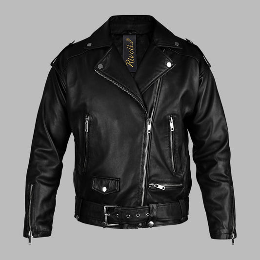 Black Real Leather Biker Jacket