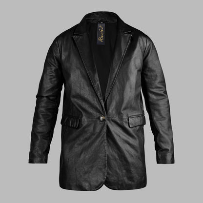 Black Leather Blazer For Men