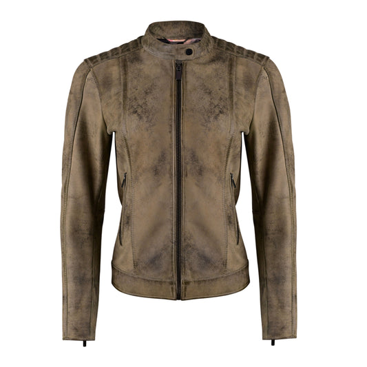 Women Retro Style Biker Leather Jacket