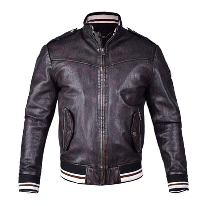 Mens Aviator Bomber Leather Jacket