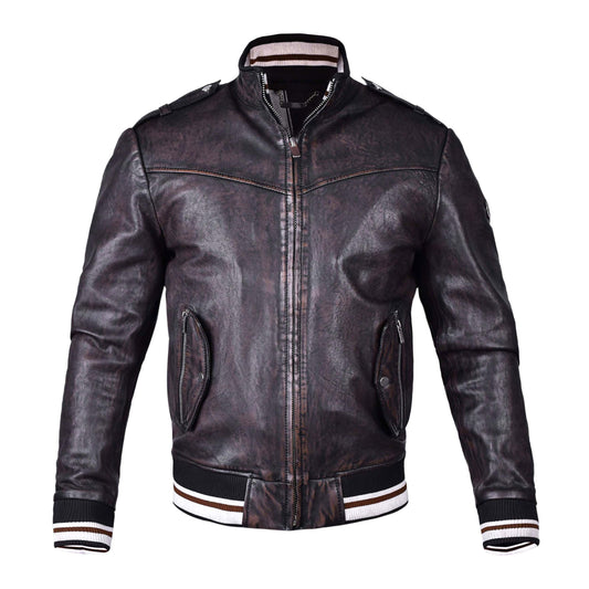 Mens Aviator Bomber Leather Jacket