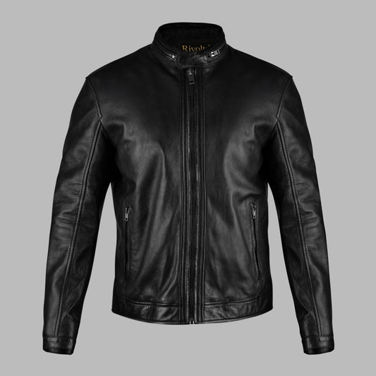 Classic Black Biker Leather Jacket For Womens