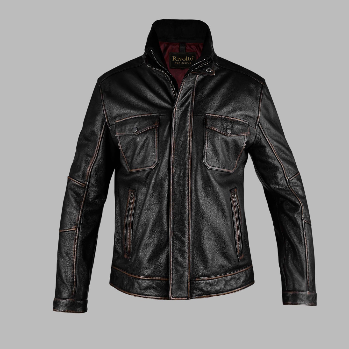 Retro Distressed Long Jacket for Men