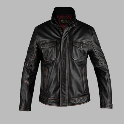 Retro Distressed Long Jacket for Men