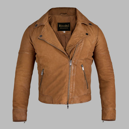 Light Tan Leather Jacket - Biker Jacket For Mens