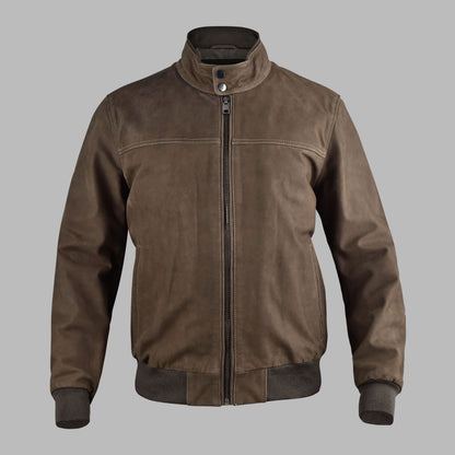 Brown Suede Leather Jacket For Men
