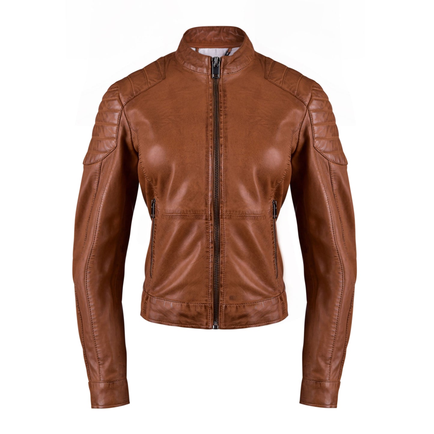 Womens Brown Biker Leather Jacket