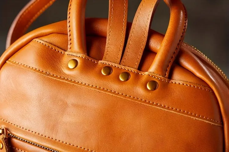 Premium  Chestnut Leather Work Backpack For Womens