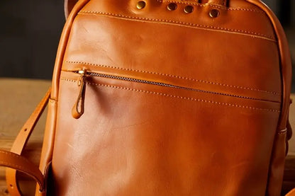 Premium  Chestnut Leather Work Backpack For Womens