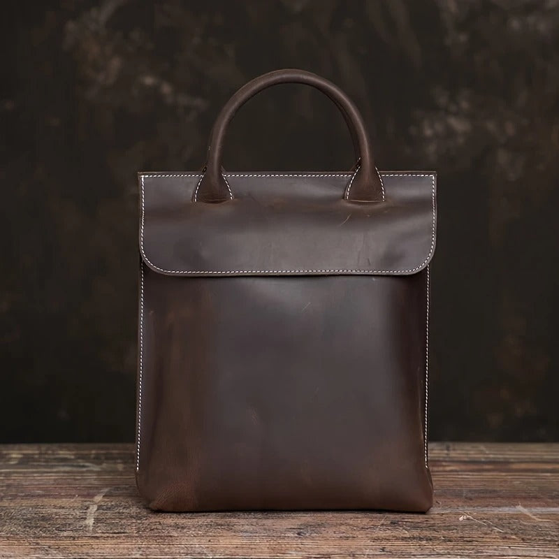 Unisex Vintage Office Leather Laptop Bag